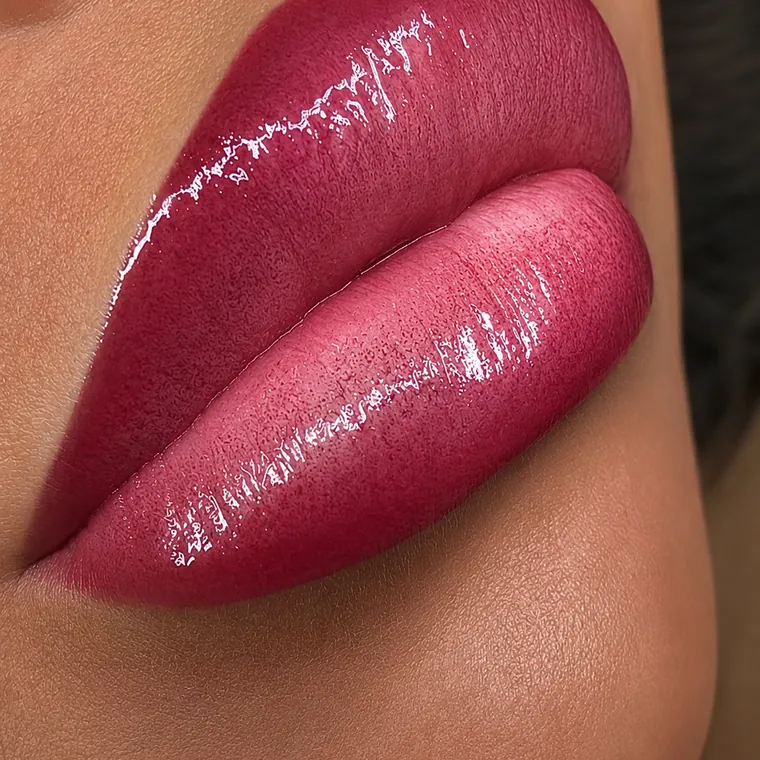 Labbra con dermopigmentazione effetto glossy